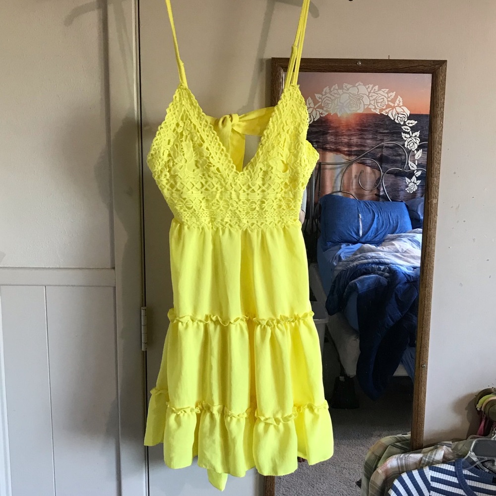 Yellow mini dress